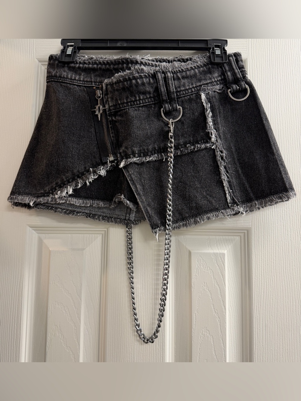 NWOT Darker Wavs DOWNBEAT DISTRESSED DENIM WRAP SKIRT